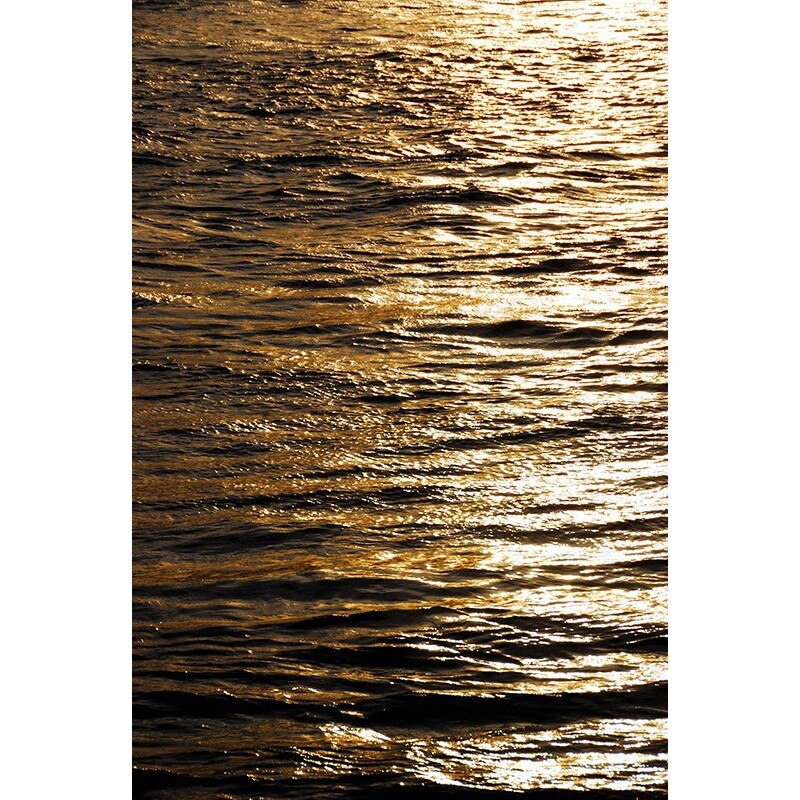 Tablou canvas, produs DekoStore, pentru living/dormitor/birou, inramat pe cadru de lemn, print HD, Apus de soare pe apa, 70x100 cm