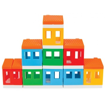 Set de constructie Mini City cu 32 piese in cutie Set de constructie Mini City cu 32 piese in cutie