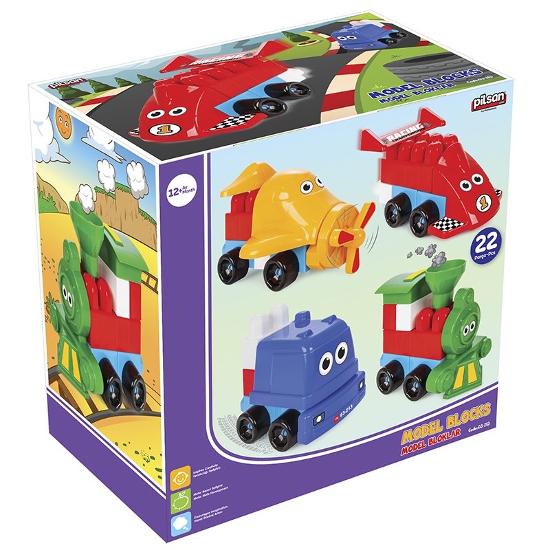 Set Constructie 4 Vehicule pentru copii Model Blocks