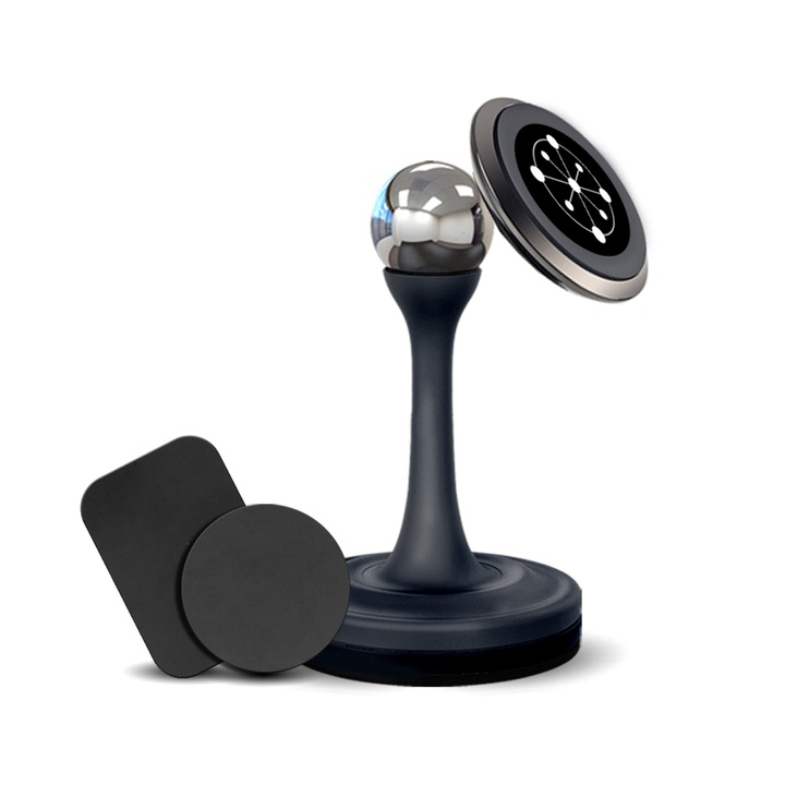 Fifo Autós telefontartó, 360°, Mágneses, Tapadókoronggal