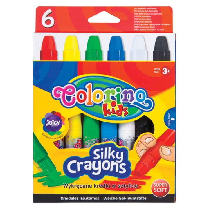 Creioane colorate pe baza de Gel, Colorino Kids, 6 Culori