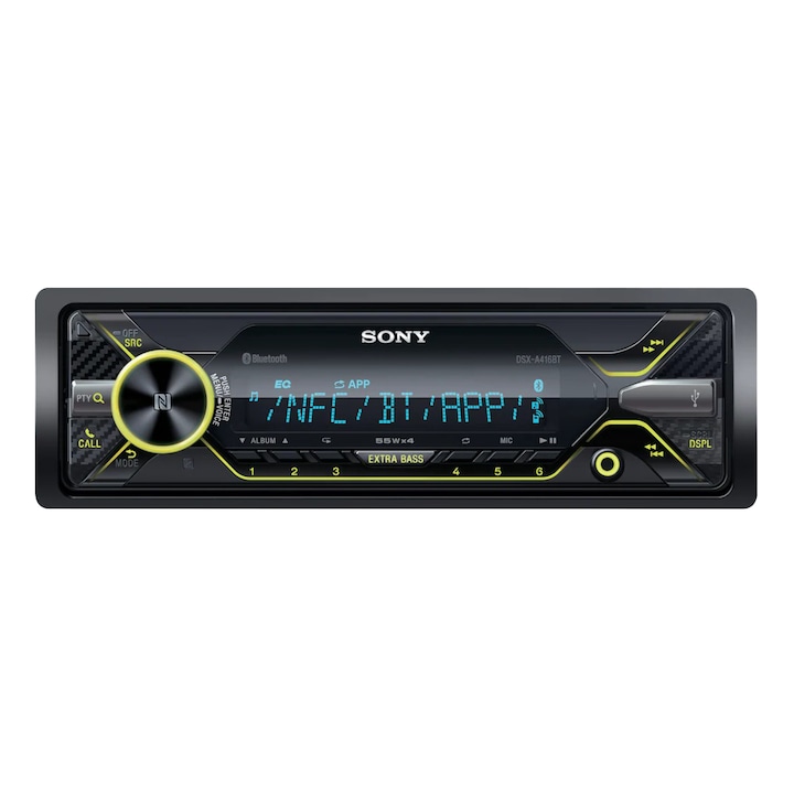 Sony DSX-A416BT autóhifi fejegység, Bluetooth, NFC, AUX, USB, 4*55 Watt, Kétzónás megvilágítás