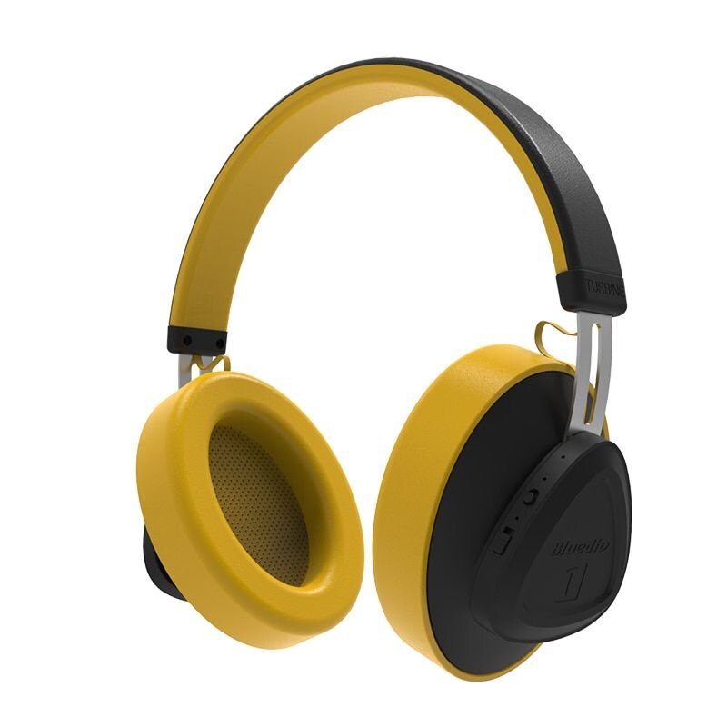 Casti Wireless Bluedio TMS Stereo, Bluetooth, Anularea zgomotului, Microfon, Galben