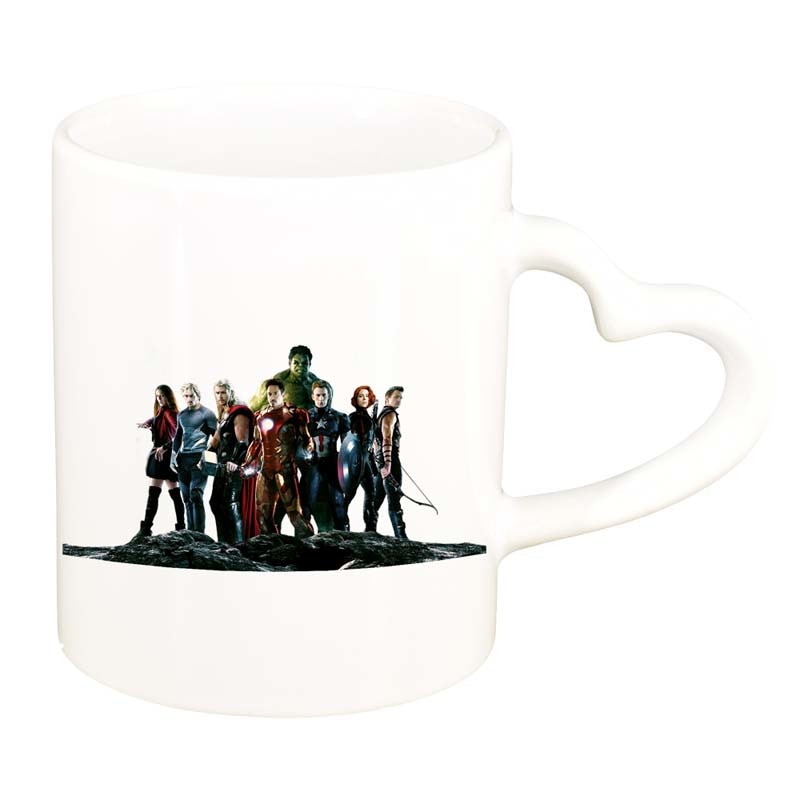 Cana Avengers, alb, maner inima, 330ml, D106