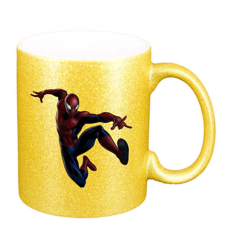 Cana Spiderman, auriu sidefata glitter, 330ml, D113