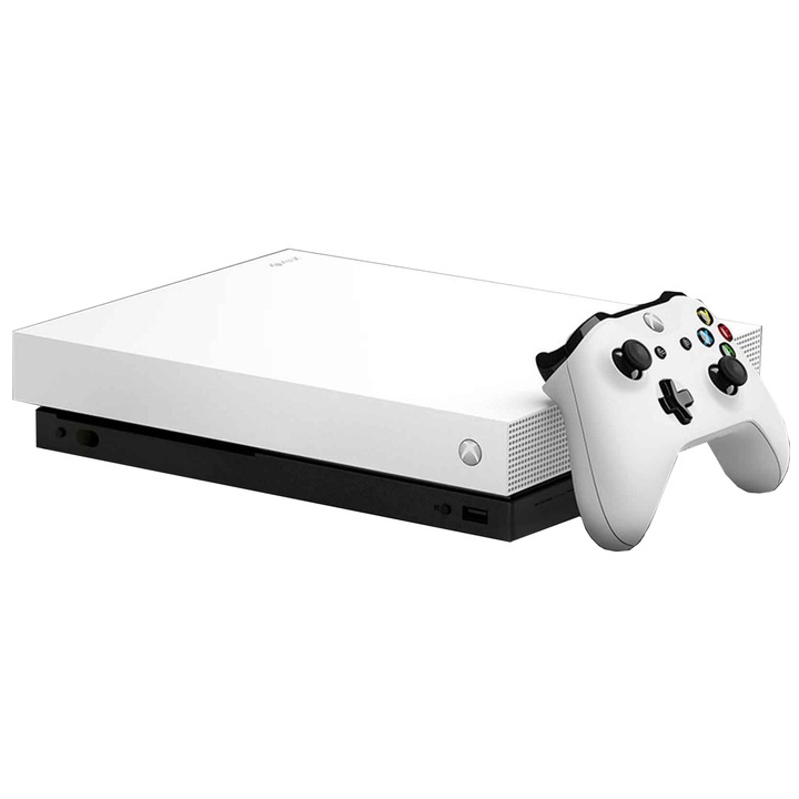Consola Microsoft Xbox One X White, adaptor EU