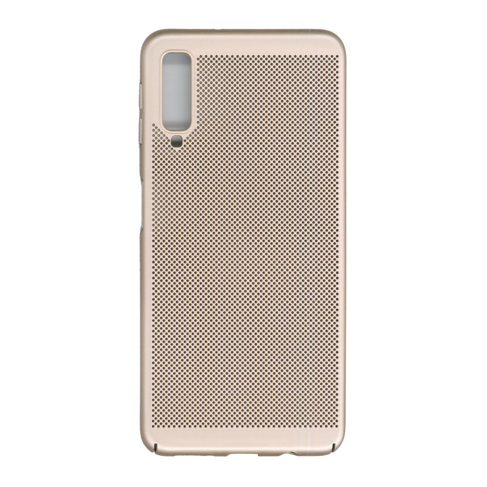 Husa de protectie spate, EuroCell Air, cu perforatii pentru Samsung Galaxy A7 2018, auriu