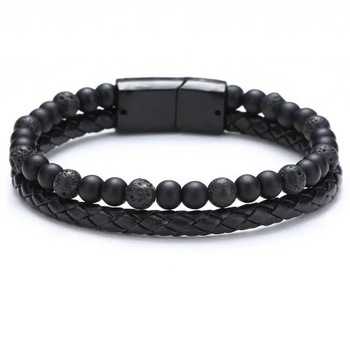 Bratara barbati Akzent piele neagra 1 Bratara barbati Akzent piele neagra 1