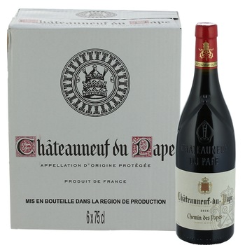 Vin Rosu Chateauneuf du Pape Chemin des Papes 0.75 l , 6 sticle Vin Rosu Chateauneuf du Pape Chemin des Papes 0.75 l , 6 sticle