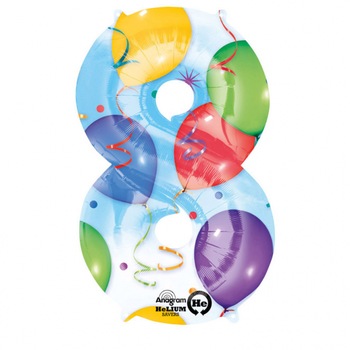 Balon folie cifra 8 imprimat baloane 88cm Balon folie cifra 8 imprimat baloane 88cm