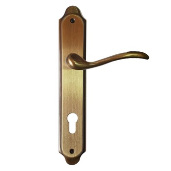 Maner usa interior, Verofer Tolosa, cu sild pentru cilindru, material alama, culoare bronz grafiat, 90 x 45 mm Maner usa interior, Verofer Tolosa, cu sild pentru cilindru, material alama, culoare bronz grafiat, 90 x 45 mm