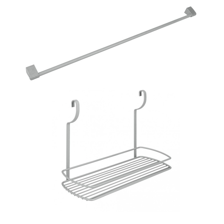 Suport suspendat cu bara suport inclusa pentru recipiente si accesorii bucatarie