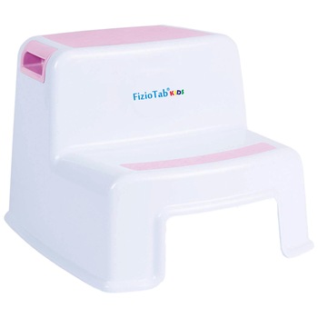 Scaunel Copii, Inaltator WC in Doua Trepte FizioTab®Kids, Taburet Copii Utilizare in Baie, Toaleta, Chiuveta sau in Bucatarie - Scaun Tip Scara cu Suprafata Antialunecare pentru Confort si Siguranta, Multifunctional, Design Versatil, Alb/Roz Scaunel Copii, Inaltator WC in Doua Trepte FizioTab®Kids, Taburet Copii Utilizare in Baie, Toaleta, Chiuveta sau in Bucatarie - Scaun Tip Scara cu Suprafata Antialunecare pentru Confort si Siguranta, Multifunctional, Design Versatil, Alb/Roz