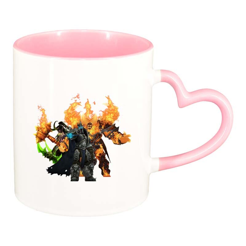 Cana WoW, interior roz, maner inima, 330ml, D137