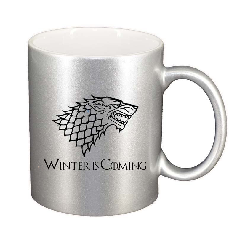 Cana GOT, argintiu sidefata, 330ml, D149