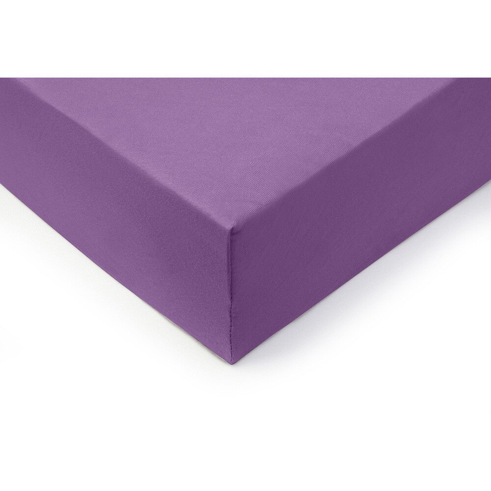 Cearsaf din bumbac cu elastic Vitapur Lyon - violet 160x200 cm
