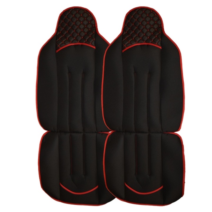 Комплект калъфи за автомобилни седалки за автомобили и камиони, 2 броя, SMARTIC, черно/червено