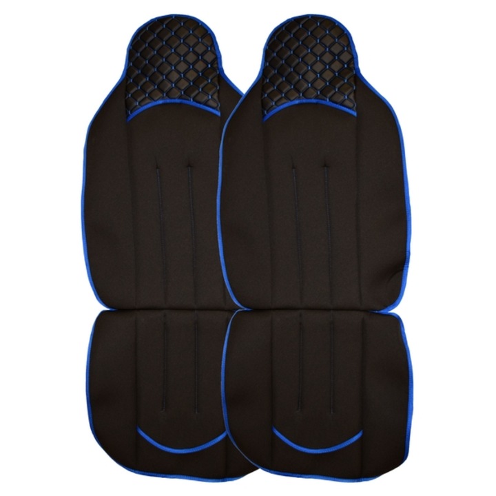 Комплект калъфи за автомобилни седалки за автомобили и камиони 2 броя SMARTIC черни/сини
