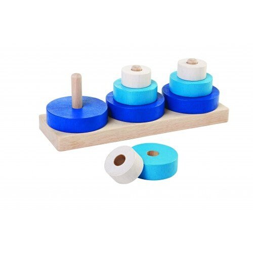 Jucarie Montessori cu Discuri Albastru,Alb