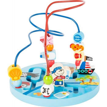 Jucarie Dezvoltare Motricitate Pirati, din lemn, 2 jocuri In 1 Jucarie Dezvoltare Motricitate Pirati, din lemn, 2 jocuri In 1