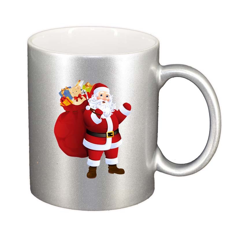 Cana Mos Craciun, argintiu sidefata, 330ml, D163