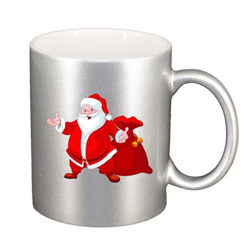 Cana Mos Craciun, argintiu sidefata, 330ml, D162