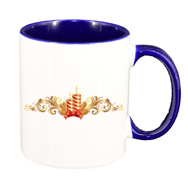 Cana Craciun, interior albastru inchis, 330ml, D166