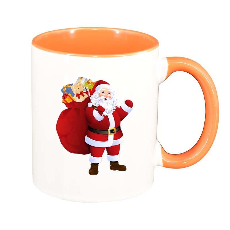 Cana Mos Craciun, interior portocaliu, 330ml, D163