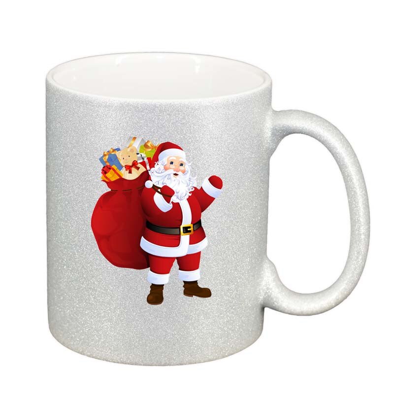 Cana Mos Craciun, argintiu sidefata glitter, 330ml, D163