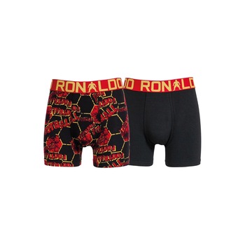 Boxeri Cristiano Ronaldo, CR7 Boy’s, Rosu-Negru, Set 2 buc., 10/12 ani Boxeri Cristiano Ronaldo, CR7 Boy’s, Rosu-Negru, Set 2 buc., 10/12 ani