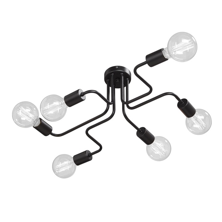 Candelabru Cojom Vera 6n, 6xE27, metal, negru