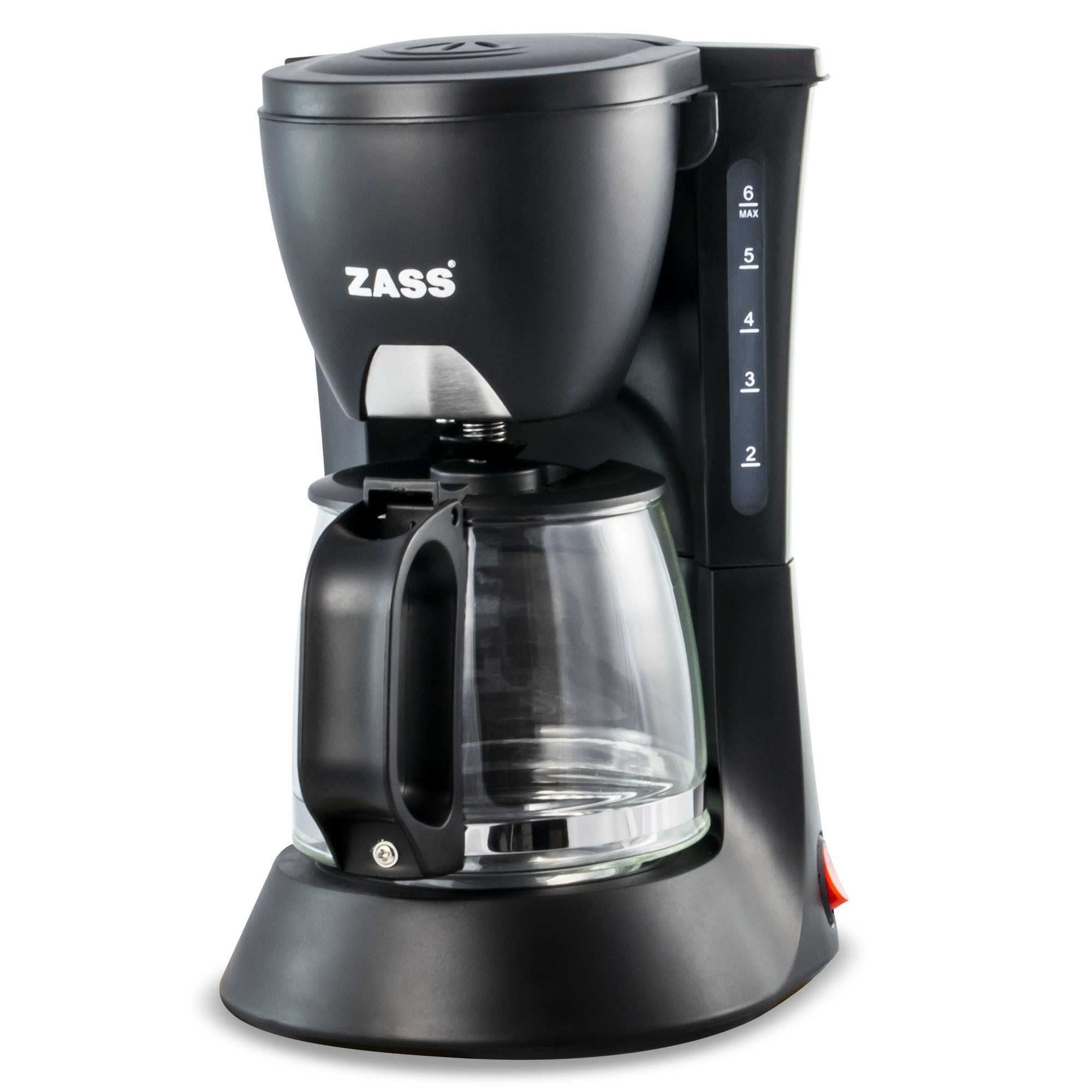 Cafetiera Zass ZCM 02, Putere 600W, Rezervor 0,6L, 4-6 cesti, sistem anti-picurare, plita.Negru