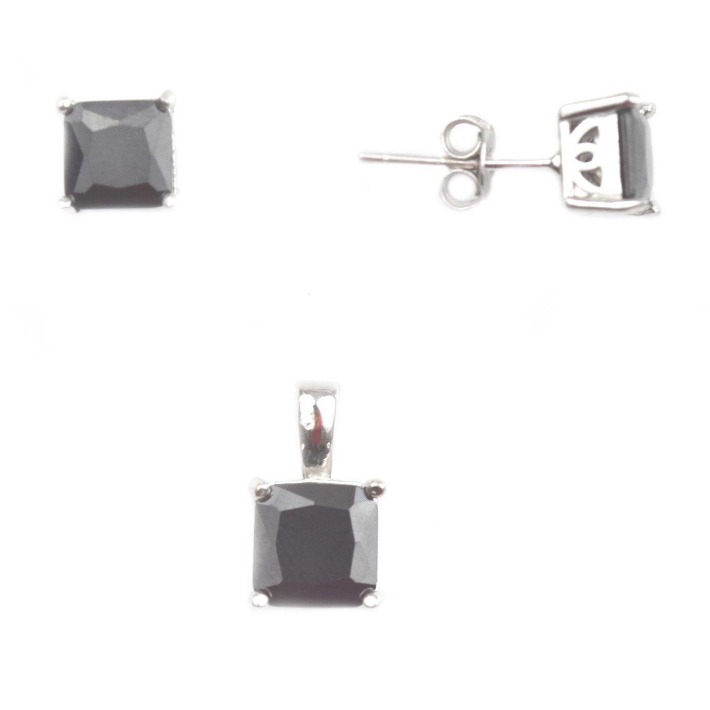 Set argint rodiat cu onix - DA82