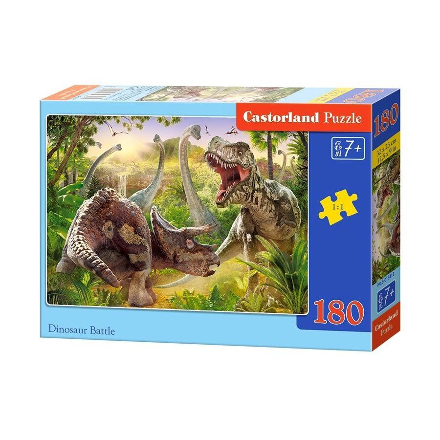 Puzzle cu 180 de piese Lupta Dinozaurilor 18413, Castorland