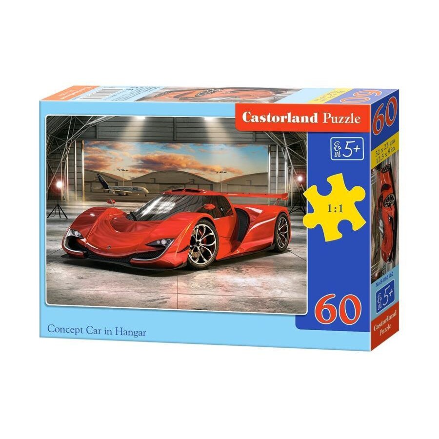 Puzzle cu 60 piese Masina Concept in Hangar 66162, Castorland