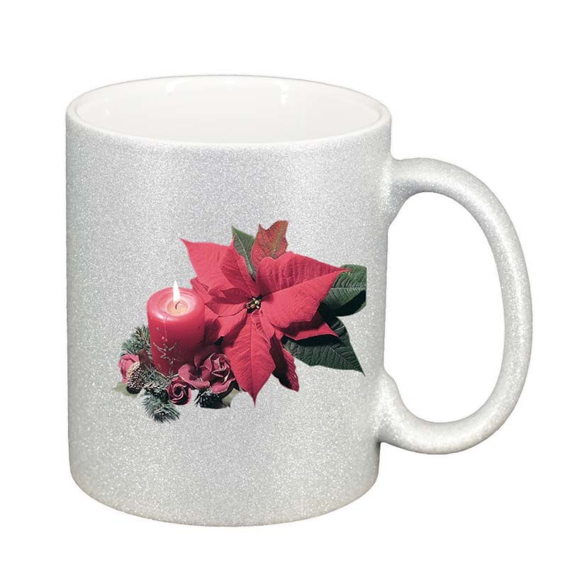 Cana Craciun, argintiu sidefata glitter, 330ml, D174