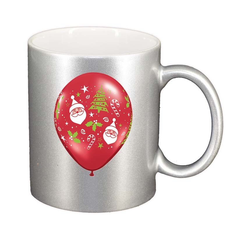 Cana Craciun, argintiu sidefata, 330ml, D173