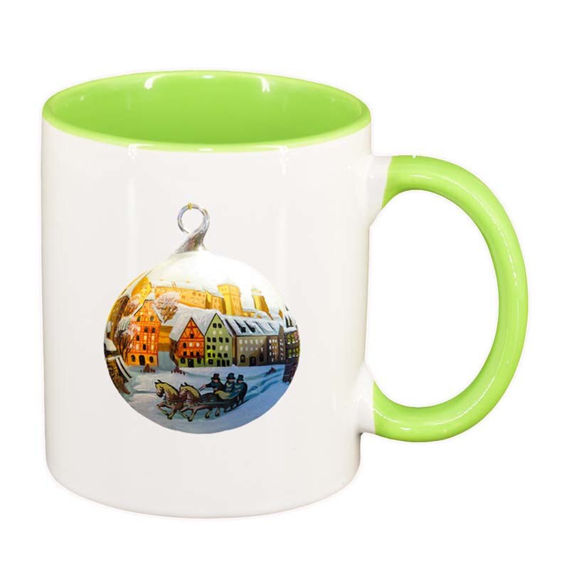 Cana Craciun, interior verde deschis, 330ml, D171