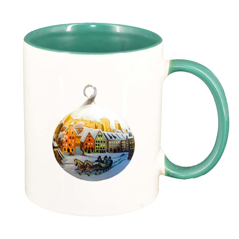 Cana Craciun, interior verde, 330ml, D171