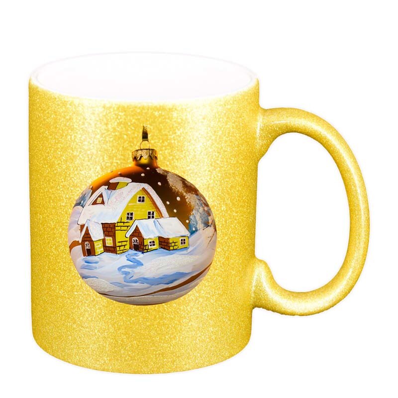 Cana Craciun, auriu sidefata glitter, 330ml, D172