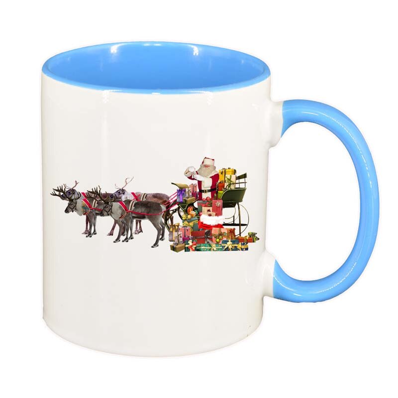 Cana Mos Craciun, interior albastru, 330ml, D168