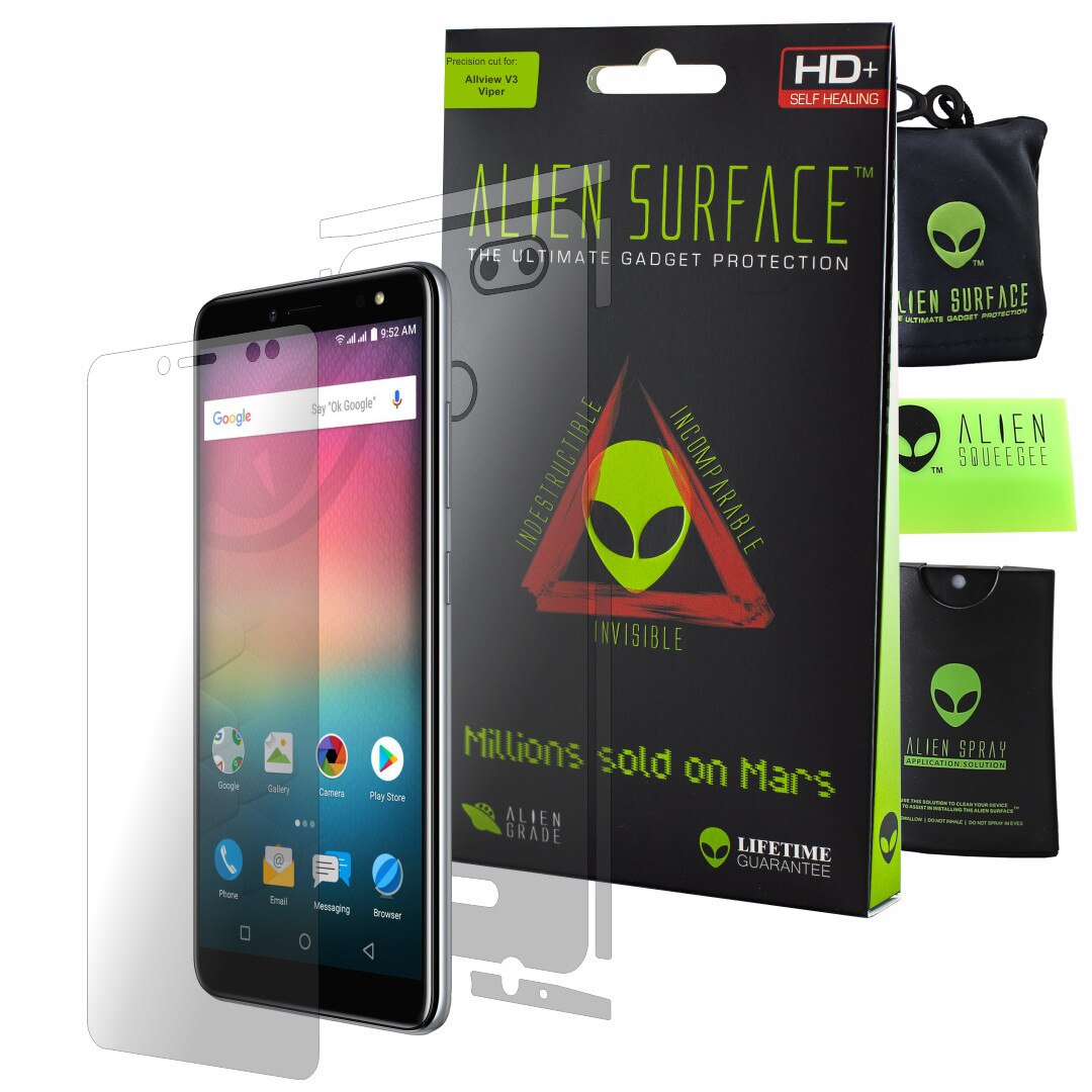Folie Alien Surface HD, Allview V3 Viper, protectie ecran, spate, laterale + Alien Fiber Cadou