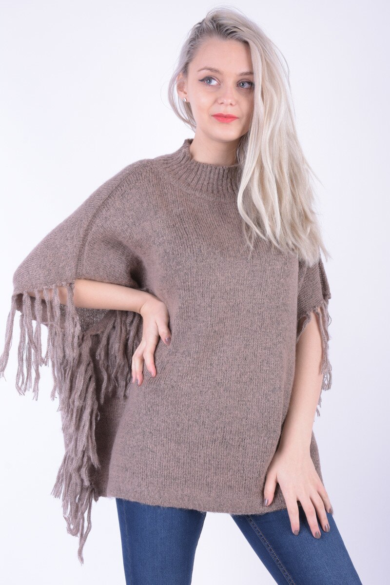 Poncho Dama Pieces Pcjoelean Poncho, Maro, One Size