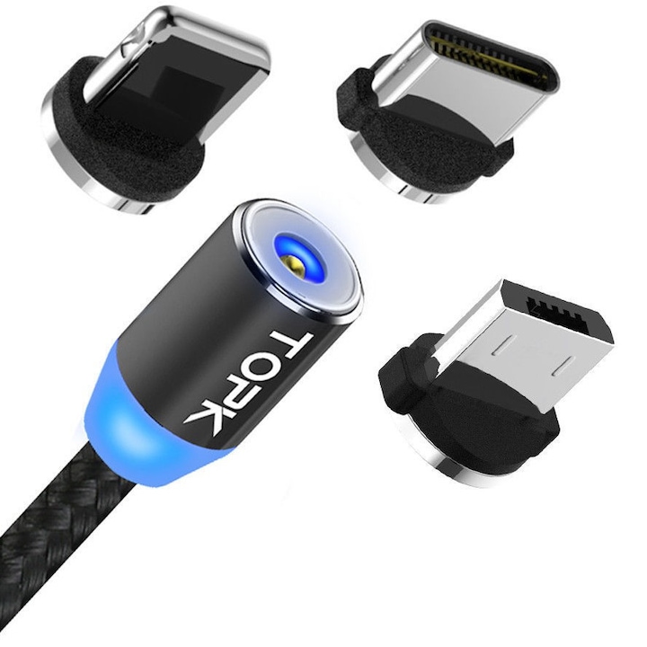 Магнитно USB зарядно устройство BeSmart Cable 3в1 за всички телефони