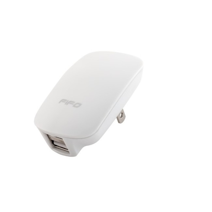 FIFO hálózati töltő, 220V, 2 X USB 2.1 A, fehér