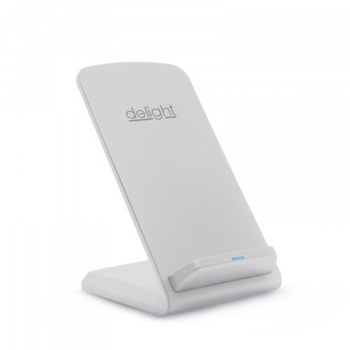 Statie de incarcare fara fir/Incarcator wireless, de masa, Delight, microUSB, super-slim, culoare alb, putere iesire 1,2 A, protectie incorporata la supratensiune, sub-tensiune si la scurtcircuit Statie de incarcare fara fir/Incarcator wireless, de masa, Delight, microUSB, super-slim, culoare alb, putere iesire 1,2 A, protectie incorporata la supratensiune, sub-tensiune si la scurtcircuit