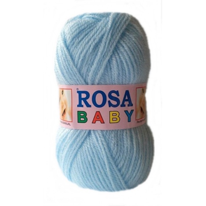 Bobina fir de tricotat Rosa Baby 857, 20% Poliamida - 80% Acril, 40 g/bobina, culoare bleu