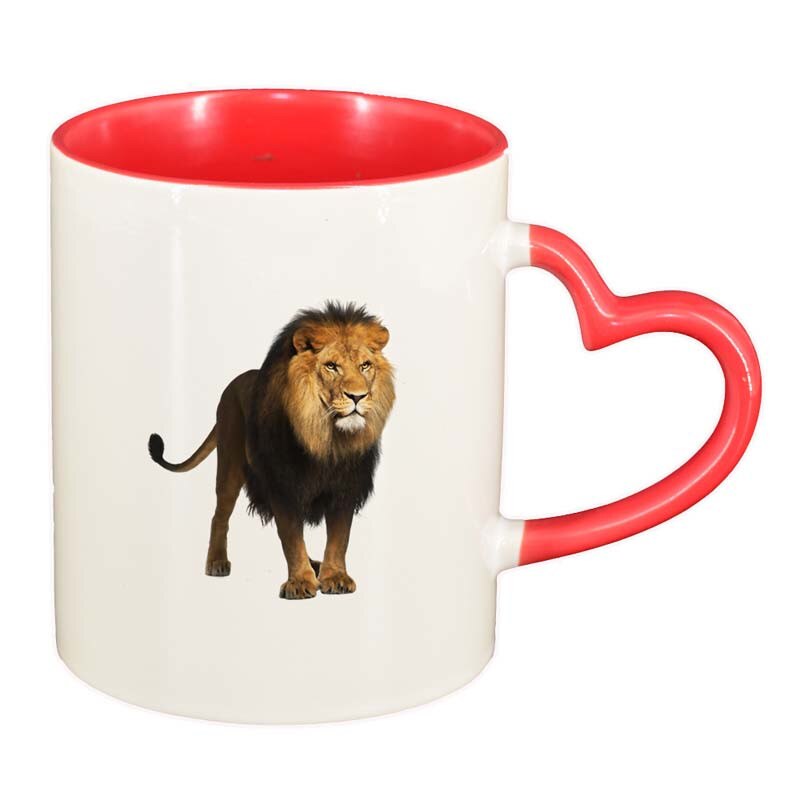 Cana Leu, interior rosu, maner inima, 330ml, D195