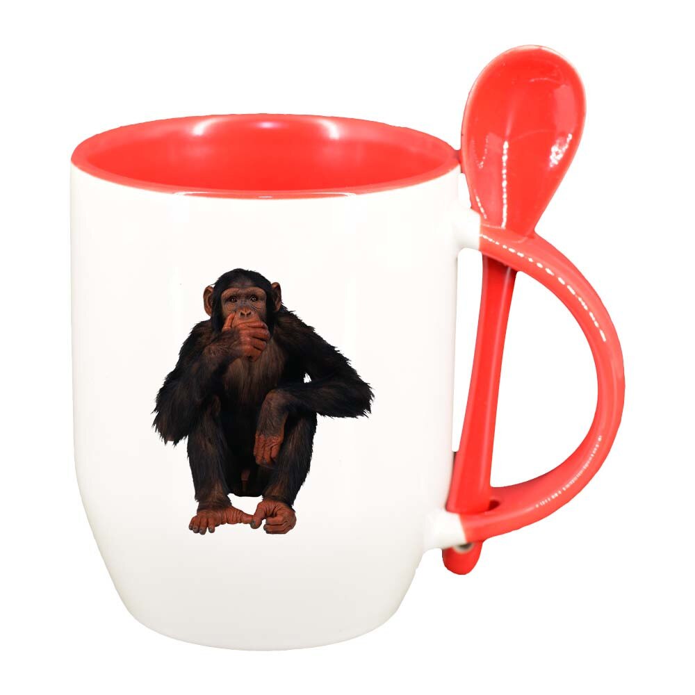 Cana Maimuta cu lingurita, interior rosu, 330ml, D202