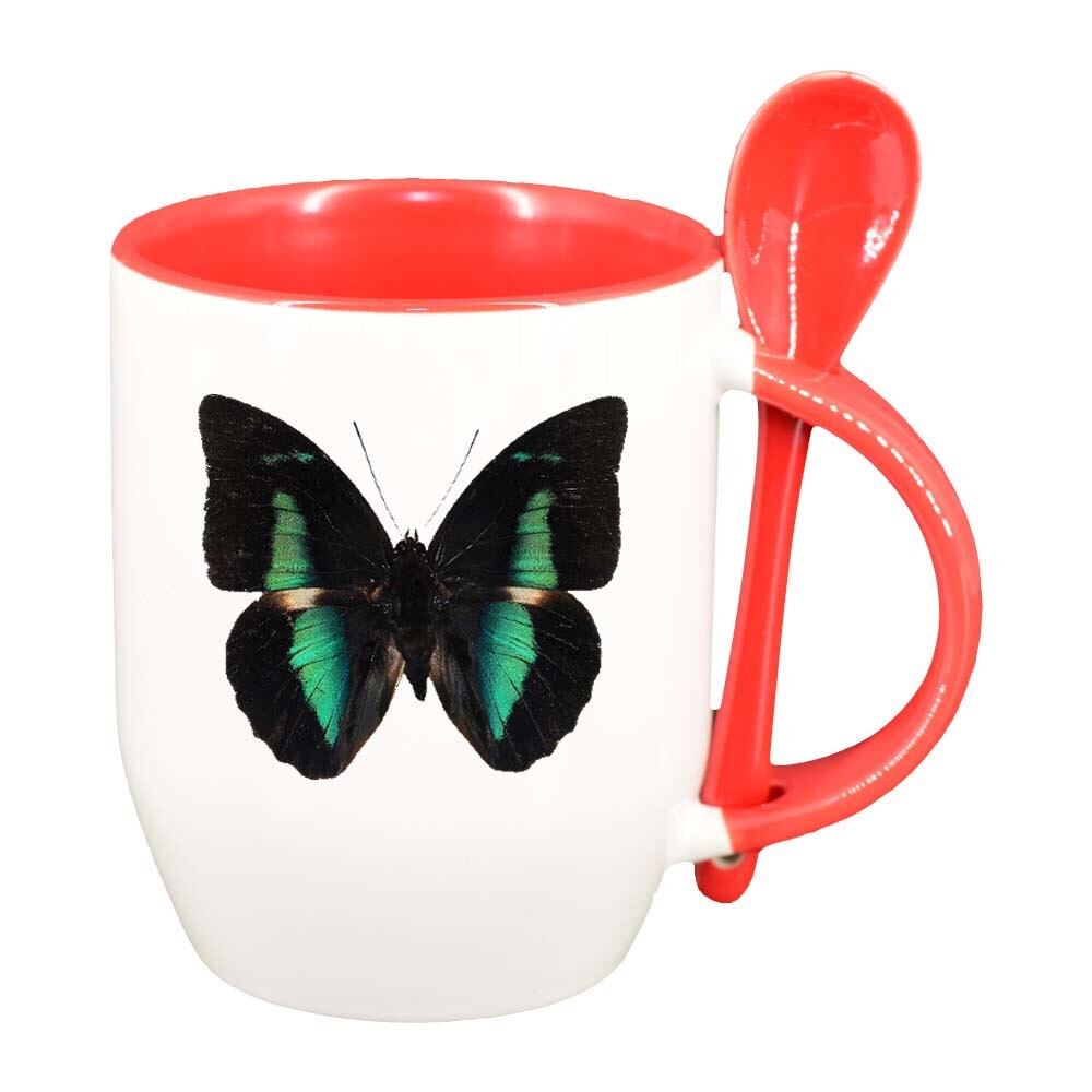 Cana Fluture cu lingurita, interior rosu, 330ml, D205